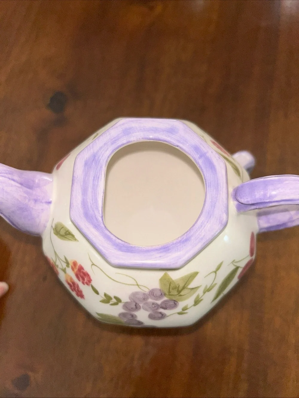 Sonoma Home Goods Hand-Painted Fruit Motif Porcelain Teapot